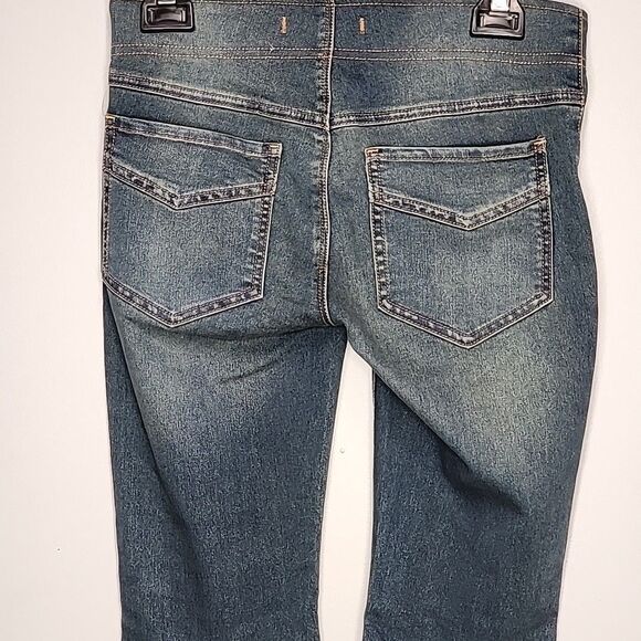 Free People Womens Jeans Pull-On Flare Leg Dark Blue Denim Size 25R Stretchy - Picture 5 of 8